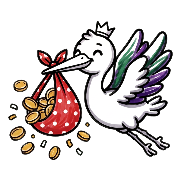Stork Money mascot